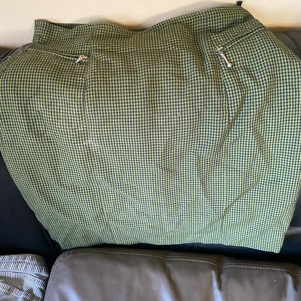 Forrest green zipper embellished mini
